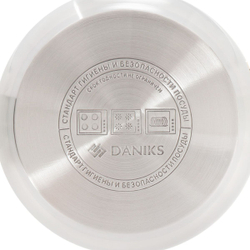 Кастрюля нерж, 4.3 л, с крыш, Daniks, Мадрид Gold, SD-322G, индукц