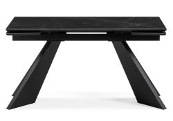 Керамический стол Ливи 140х80х78 черный мрамор / черный