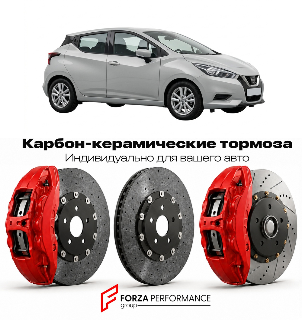 Карбон-керамическая тормозная система для Nissan Micra K14 2017-2022 Ниссан