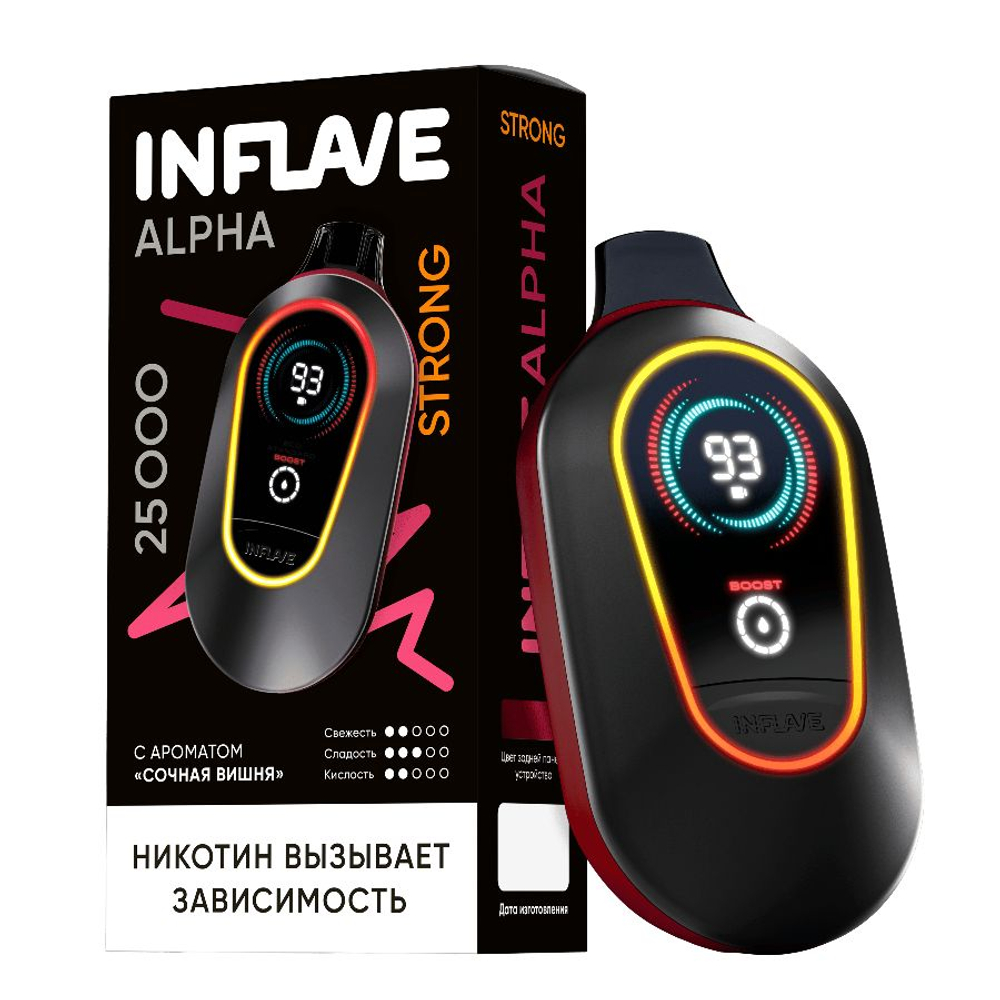 Купить электронные сигареты Inflave Alpha Strong Сочная вишня 25000 затяжек в Москве с доставкой по России
