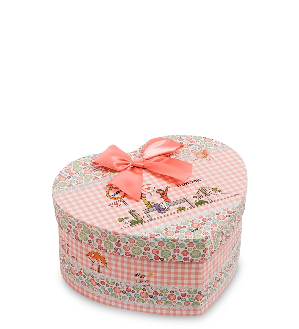 WG-54/1-A Коробка подарочная «Сердце» цв.коралловый