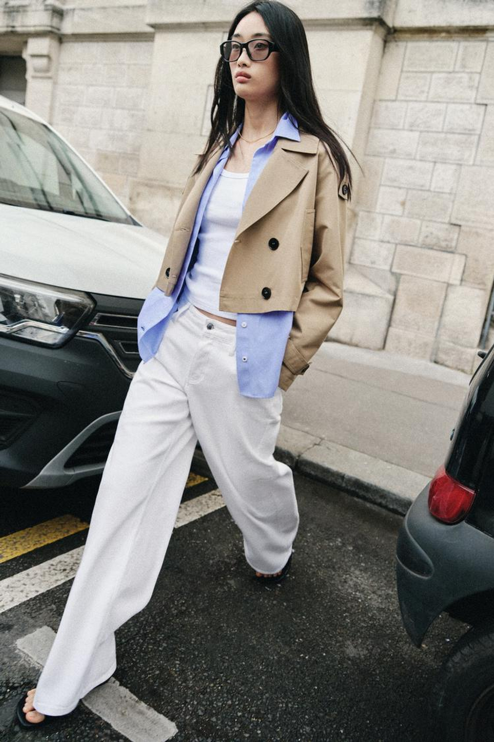 ZARA ДЖИНСЫ Z1975 СВОБОДНОГО КРОЯ СО СРЕДНЕЙ ПОСАДКОЙ И ШИРОКИМИ ШТАНИНАМИ, БЕЛЫЙ