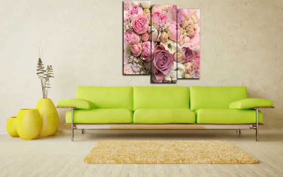 Модульная картина "Нежный букет"