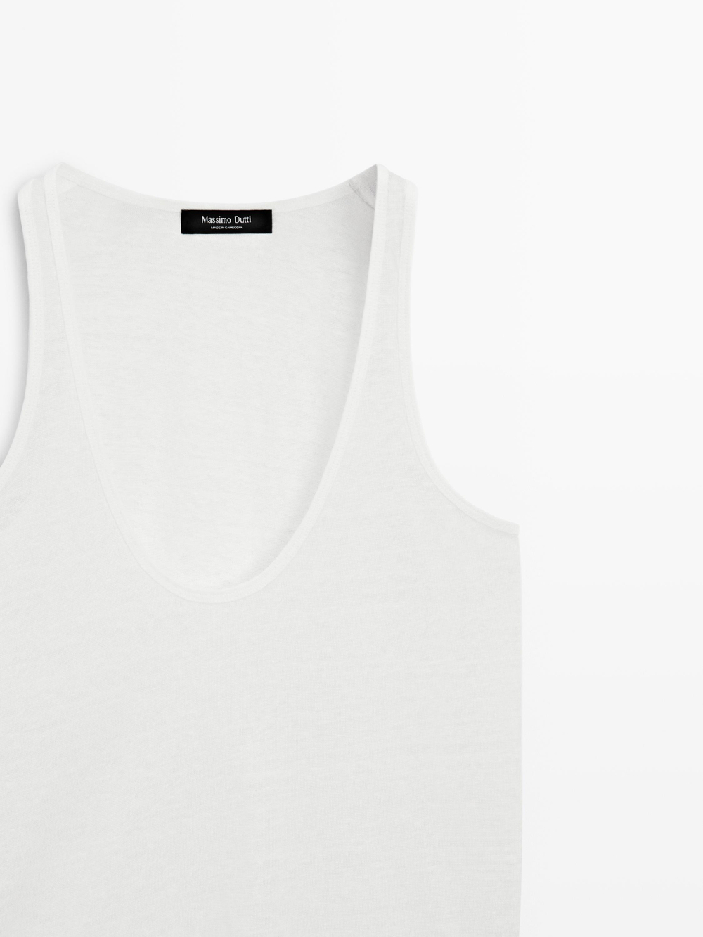 Massimo Dutti Топ на бретелях из 100% льна, белый