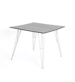 "Руссо" обеденный стол из HPL квадратный 90х90см, цвет светло-серый