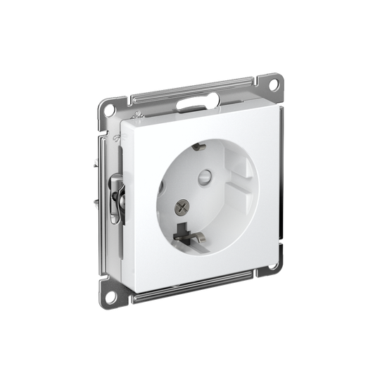 Розетка 1-м СП AtlasDesign 16А IP20 с заземл. защ. шторки механизм бел. SE ATN000145