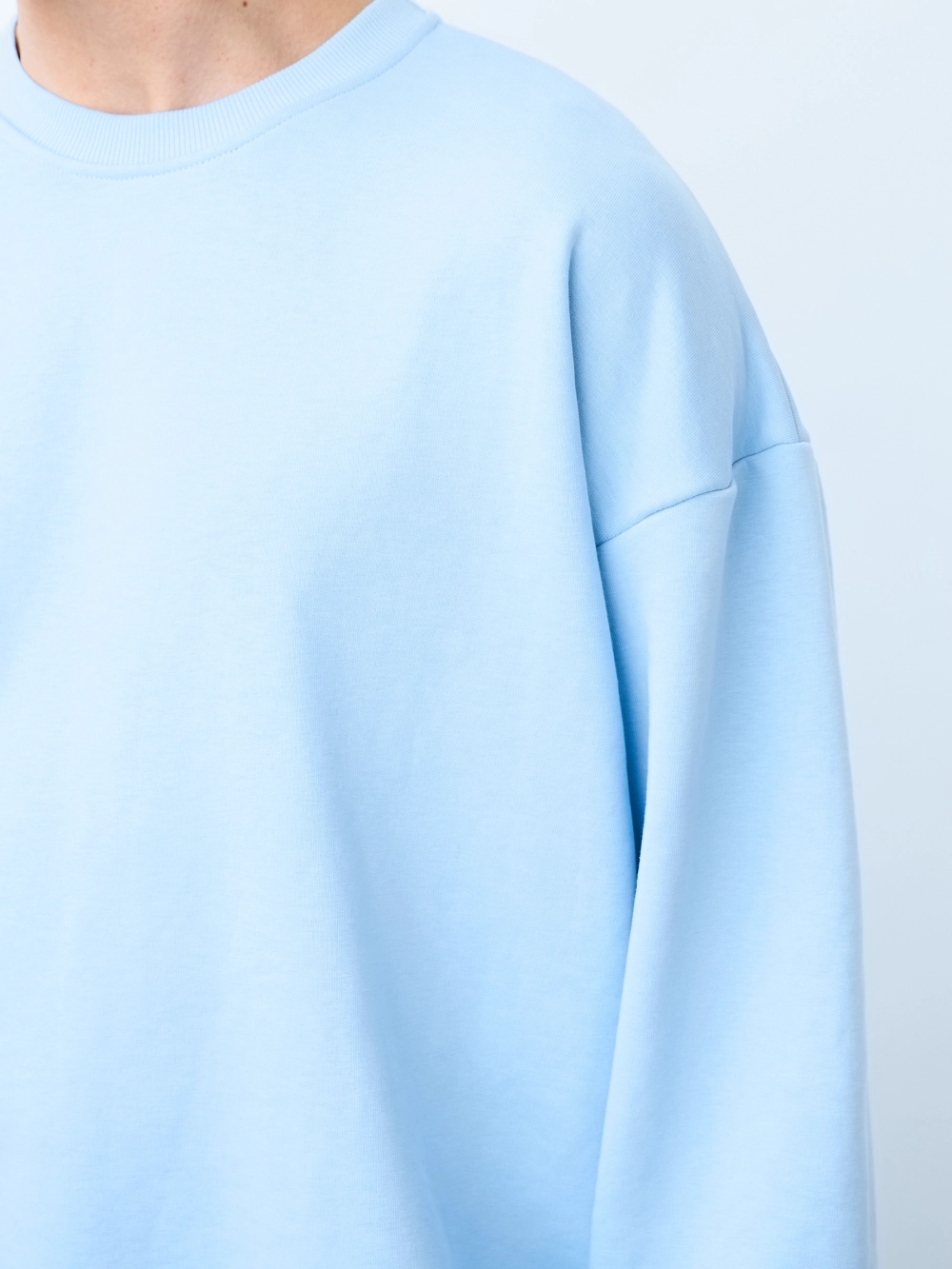 Свитшот оверсайз, без начеса (голубой)