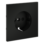 Накладка для розетки с заземлением и защитными шторками, S70 (черный матовый)