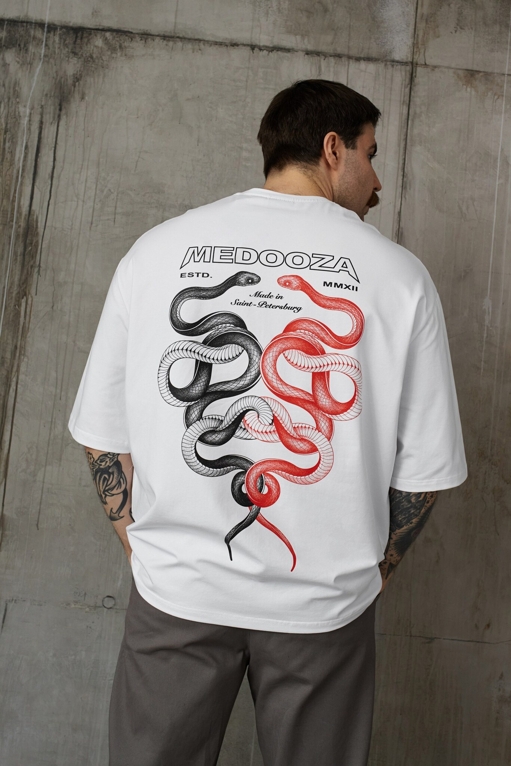 Футболка MEDOOZA "Snake Twins" Белый