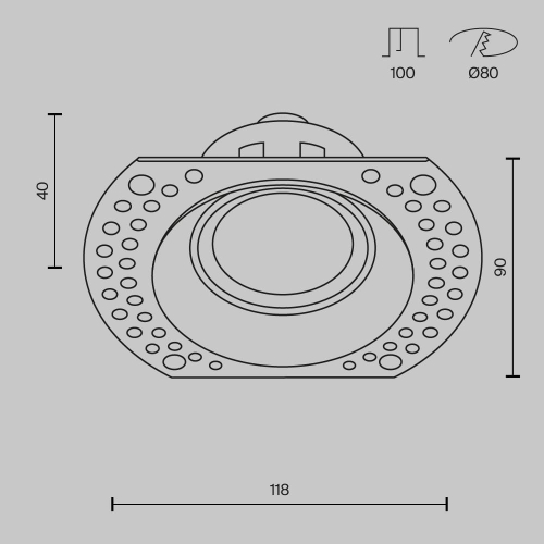 Встраиваемый светильник maytoni technical dl042-01-rd-w