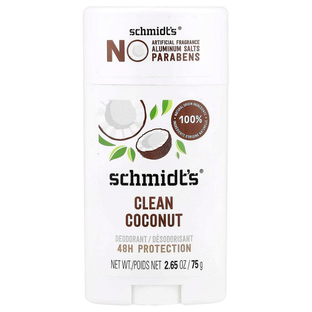 Schmidt's, дезодорант, чистый кокос, 75 г (2,65 унции)