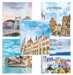 Тетрадь А5 96л. линия "Traveling" скоба, обложка картон, микс в спайке (BRAUBERG)