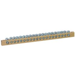 Шина ЭРА NO-122-09 PEN земля-ноль 6х9мм 20/2 латунная с креплениями по краям