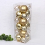 Набор шаров «Wonderful highlights» 8 см + 10 см (24 предмета), Золото