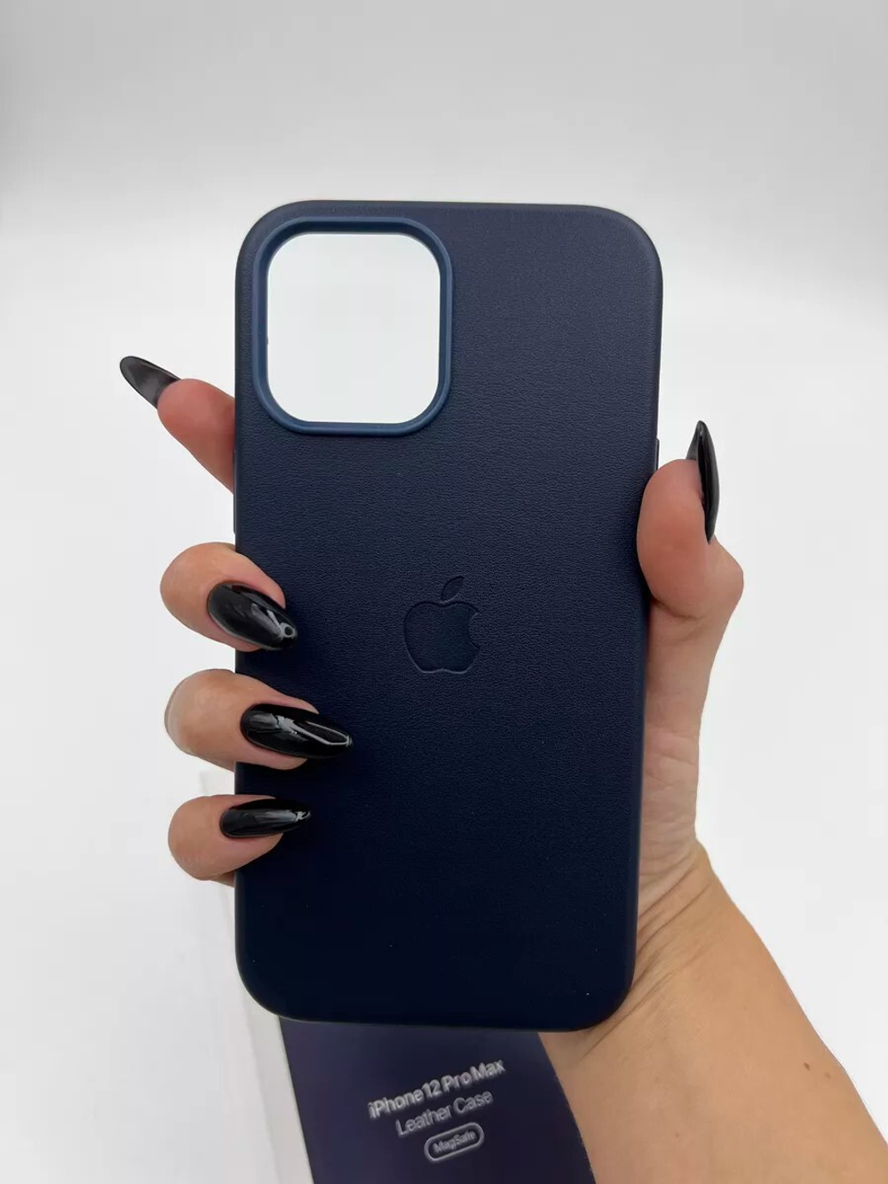 Кожаный чехол Leather Case iPhone 12 Pro Max, Midnight Blue Темно-Синий
