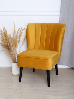 Кресло "Donatello" антивандальный велюр горчичный/венге