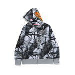 A Bathing Ape Bathing Ape Tree Edge Camo Shark Zip Up Худи белый