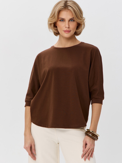 Свободная футболка летучая мышь с рукавом 3/4