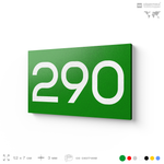 Номер на дверь 290, табличка на дверь для офиса, квартиры, кабинета, аудитории, склада, зеленая 120х70 мм, Айдентика Технолоджи