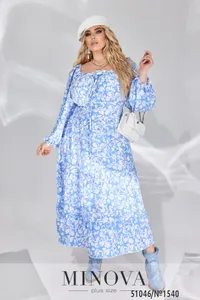 Платье 1540-голубой Minova