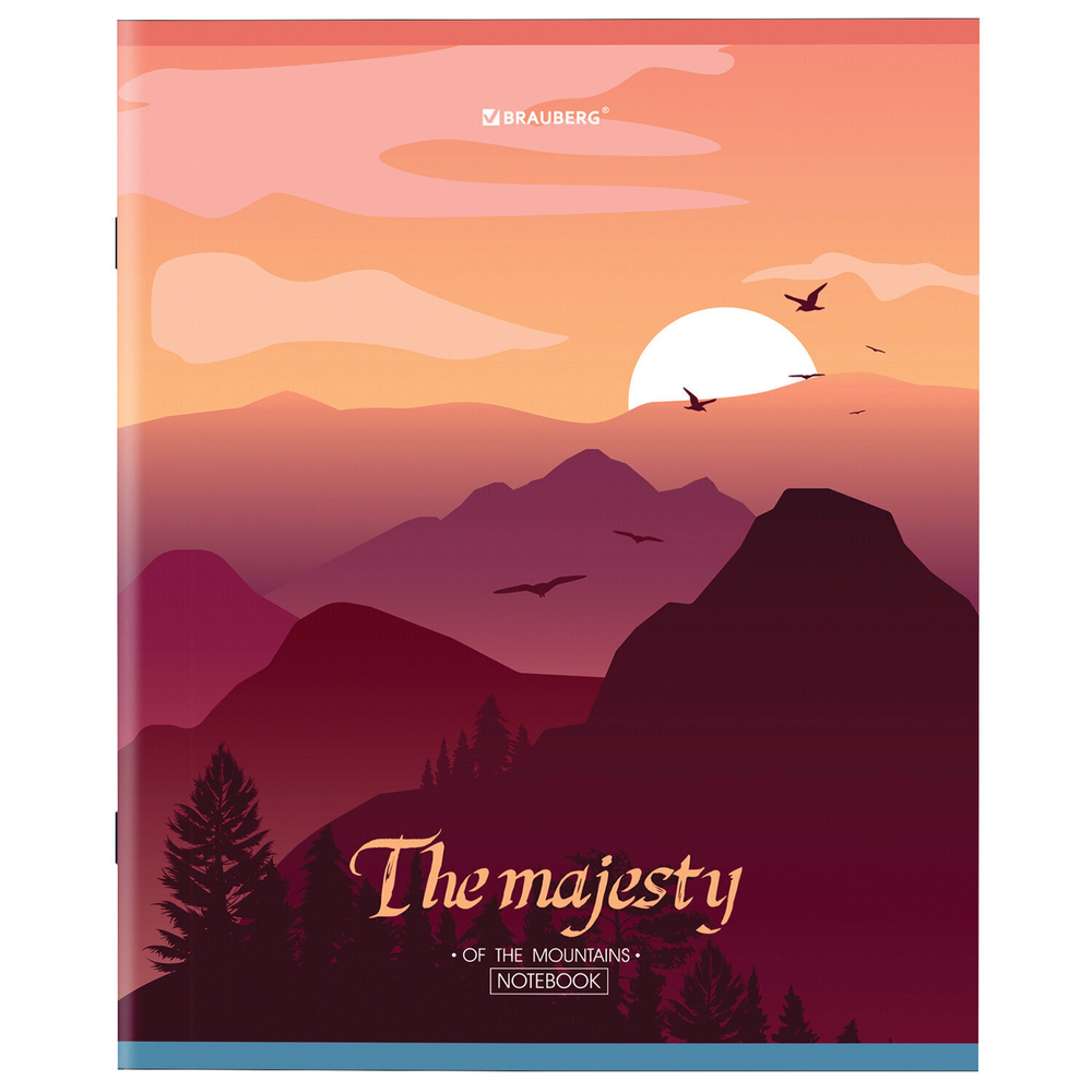 Тетрадь А5 48 л. BRAUBERG скоба клетка обложка картон "Majesty" (микс в спайке) (20 штук в упаковке)