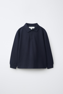 ZARA ОДНОТОННОЕ ПОЛО, ЦВЕТ НОЧНОГО НЕБА