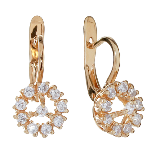 "Арсиная" серьги в золотом покрытии из коллекции "Эллада" от Jenavi с английским замком