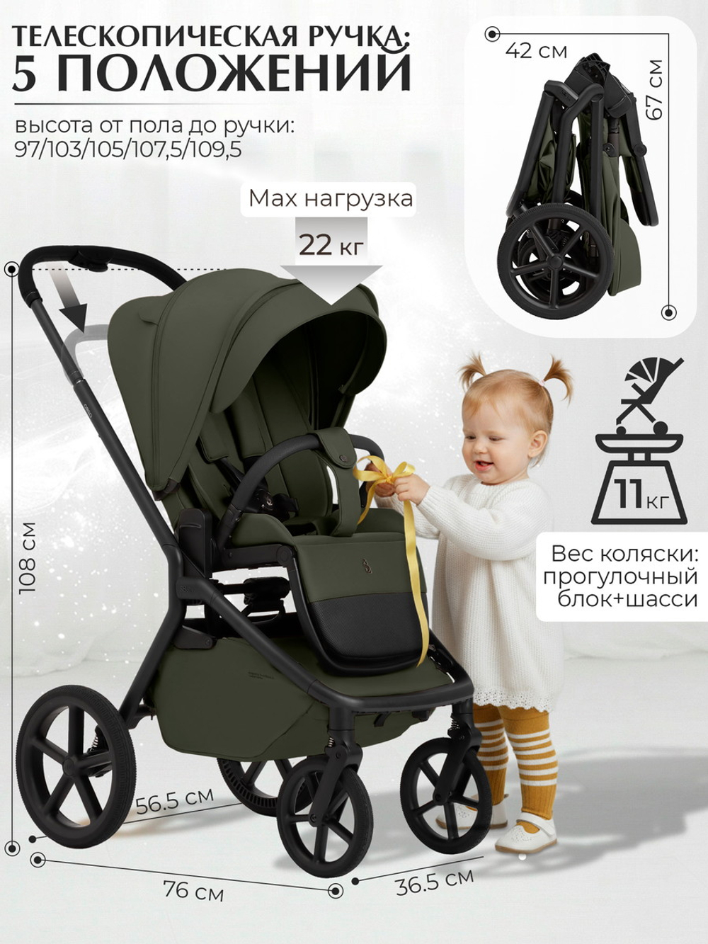 Коляска 3 в 1 Sweet Baby SBL Orso New + автокресло Premier Grey New Dark Green