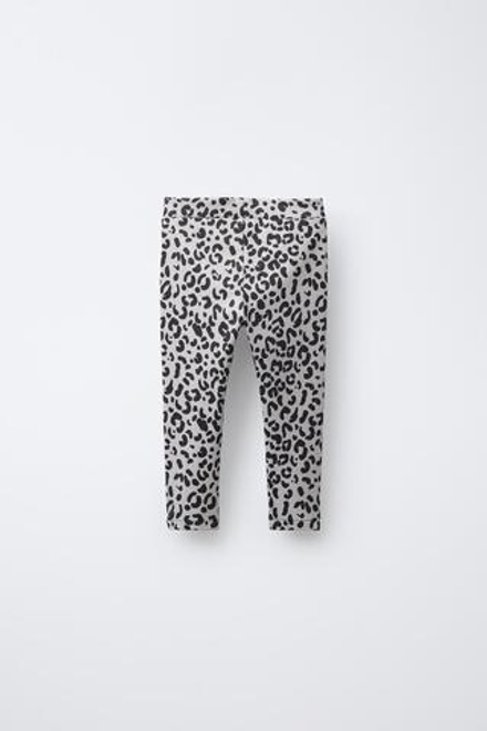 ZARA ДЫШАЩИЕ ЛЕГИНСЫ С АНИМАЛИСТИЧЕСКИМ ПРИНТОМ, СВЕТЛО-СЕРЫЙ