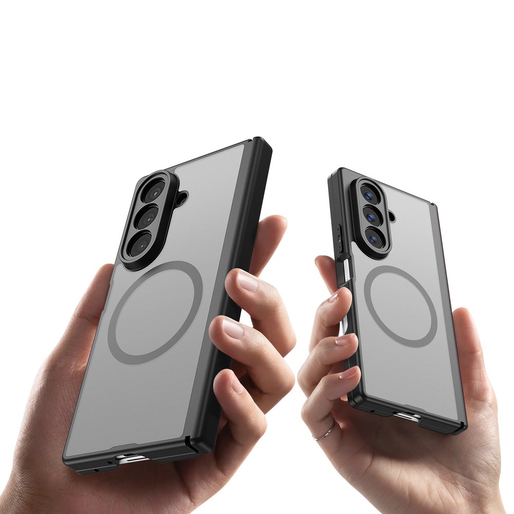 Усиленный чехол черного цвета с MagSafe для Samsung Galaxy Z Fold 7, серия Expn Series Magnetic от Dux Ducis