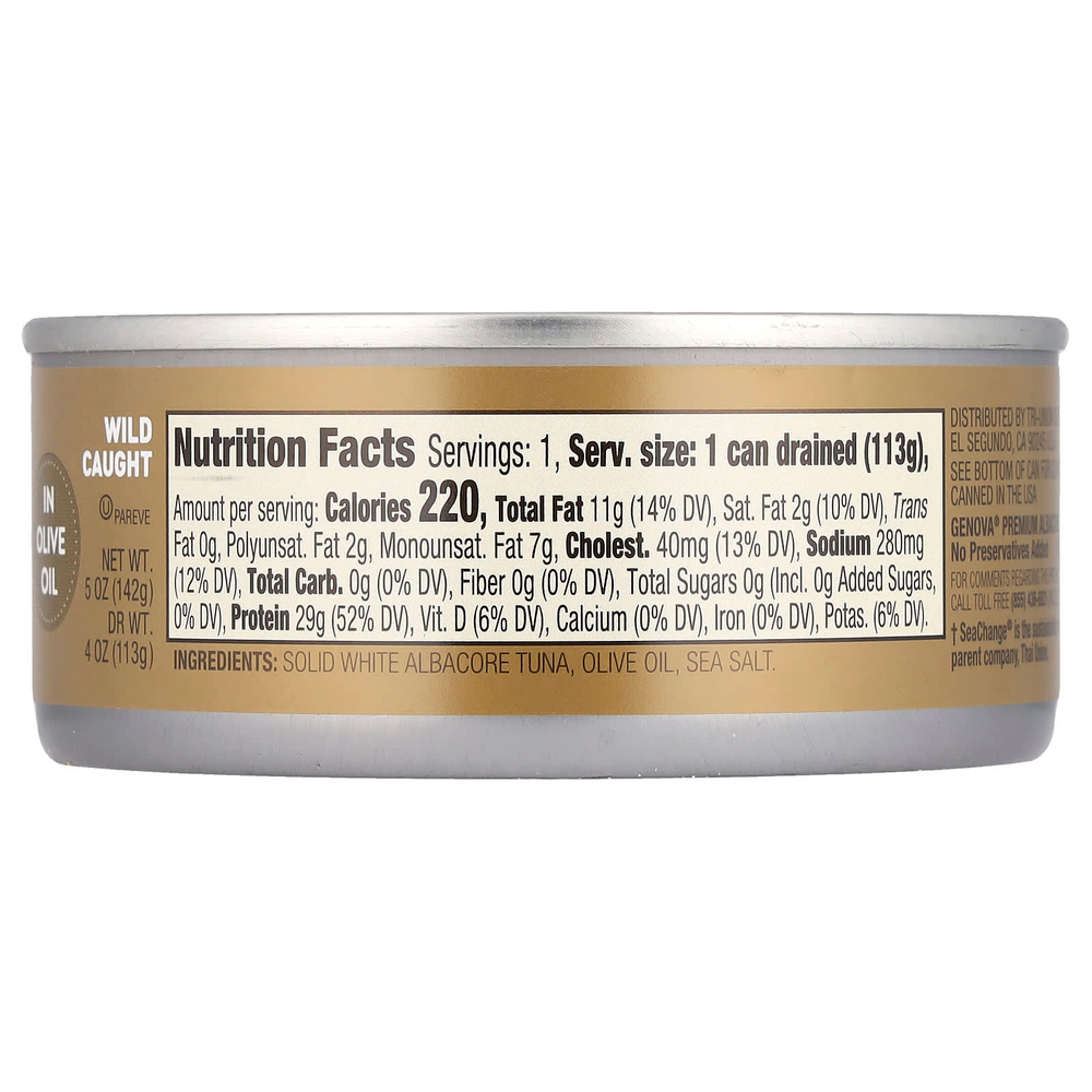 Genova, Альбакорский тунец в оливковом масле, 142 г (5 унций)