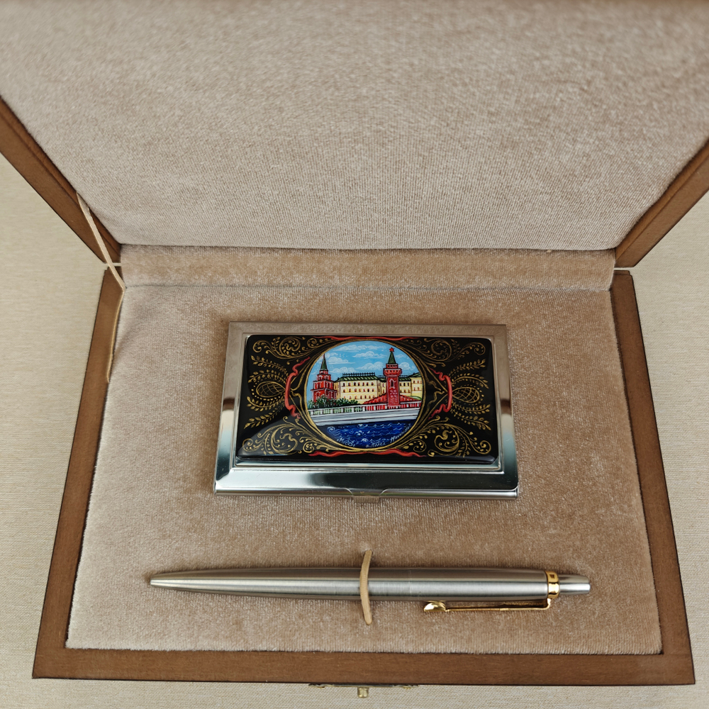 Набор подарочный "Москва" с ручной росписью в футляре