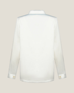 Блуза из обнимающего шелка в жемчужном