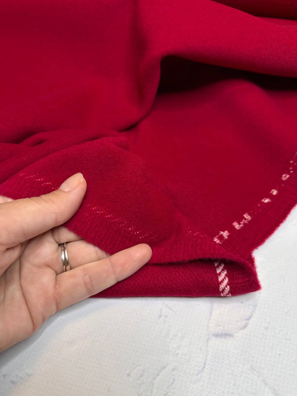 Пальтовая однотонная ворсовая смесовая шерсть с полиамидом (Alta Moda, Гранатовая страсть, 150, 520 гр/м2, 80%шерсть/9%кашемир/11%полиамид)