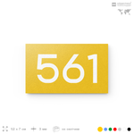 Номер на дверь 561, табличка на дверь для офиса, квартиры, кабинета, аудитории, склада, желтая 120х70 мм, Айдентика Технолоджи