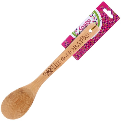 Ложка бамбуковая 30*6см «Шеф-Повар» Селфи