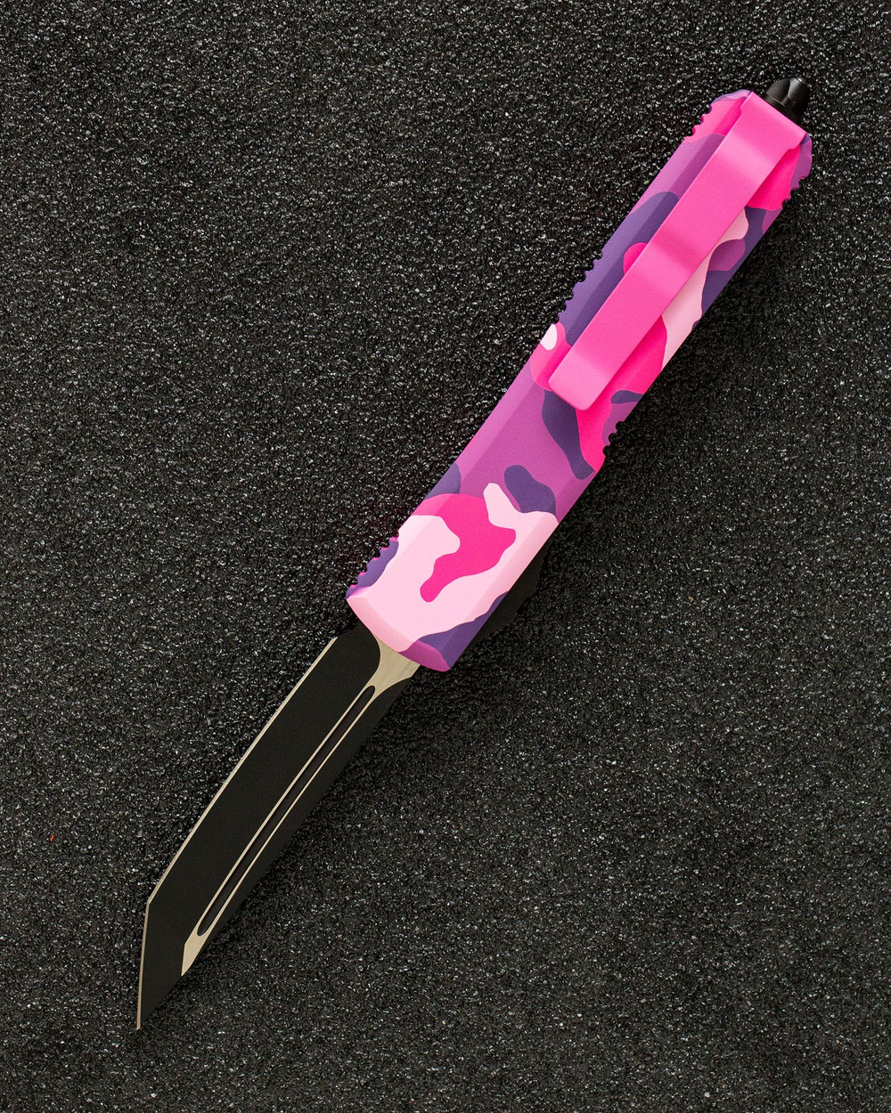 Автоматический складной нож SteelBro Ultratech T/E Black Tanto Glamour CAMO VG-10 123-1GLMCS (черный-розовый-камуфляж)