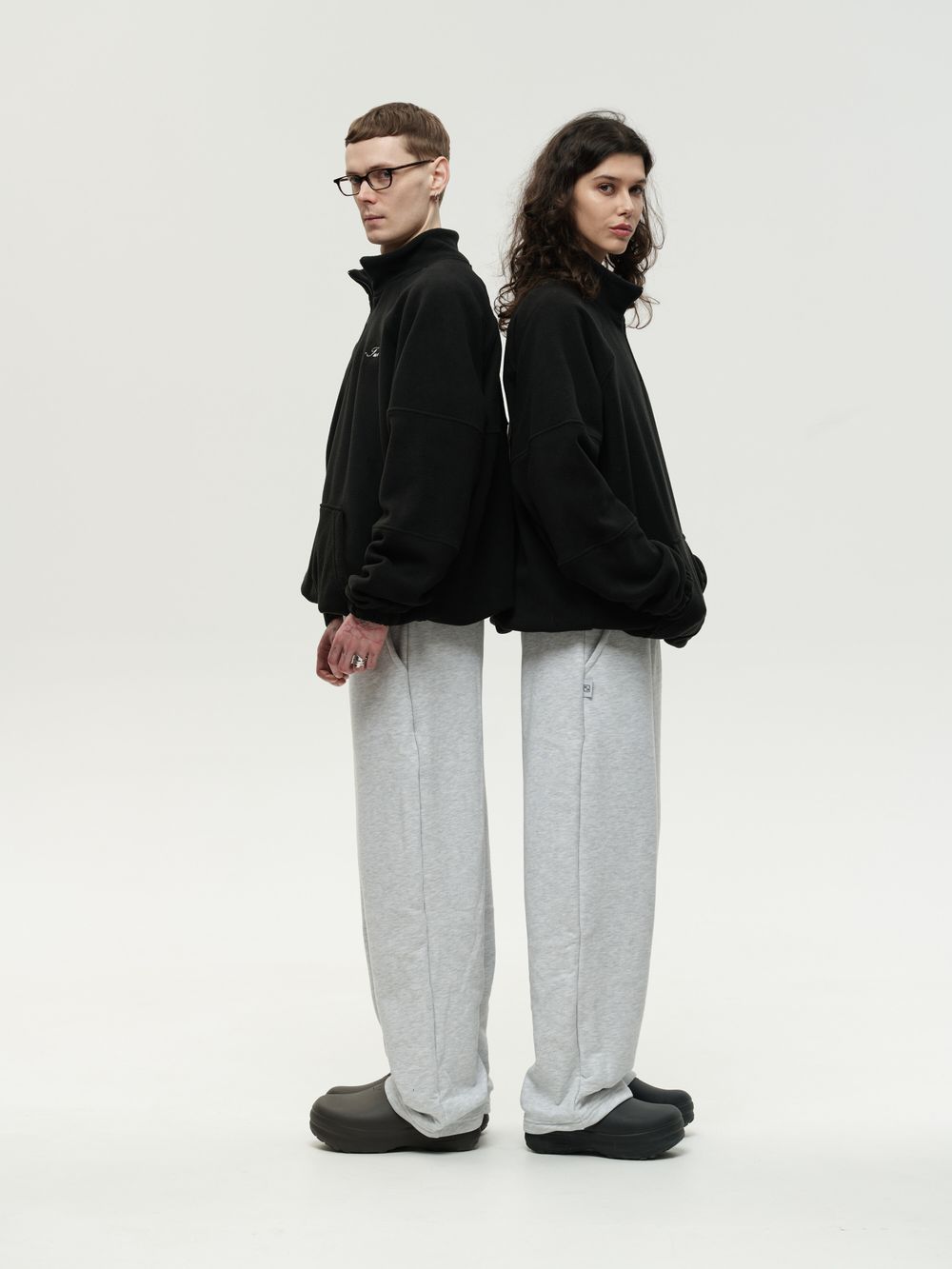 Толстовка One Two Drawstring Half-Zipped черная