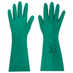 Перчатки нитриловые КЩС, ULTRA STRONG, химически устойчивые, с хлопковым напылением, зеленые, размер 8-8,5 M (средний), RABBITEX