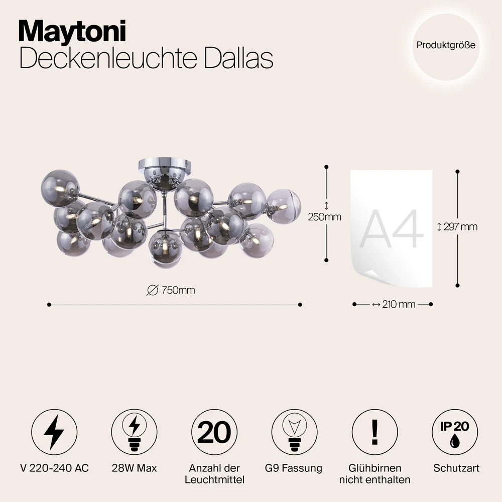 Потолочная люстра Maytoni DALLAS MOD545PL-20CH