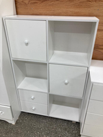 Стеллаж Кубик В-2 МДФ белый/белый