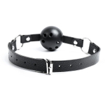 Черный кляп-шарик на регулируемых ремнях (Цвет: черный)