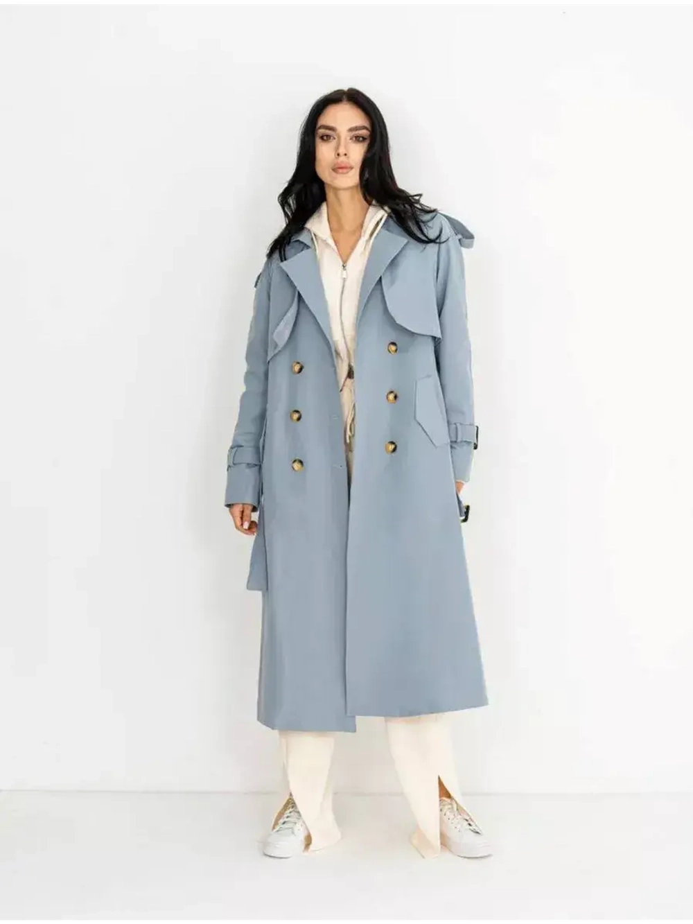 Тренч длинный оверсайз плащ