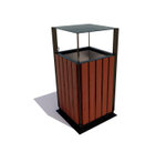 Урна уличная квадратная с дверцей "Эстет", махагон