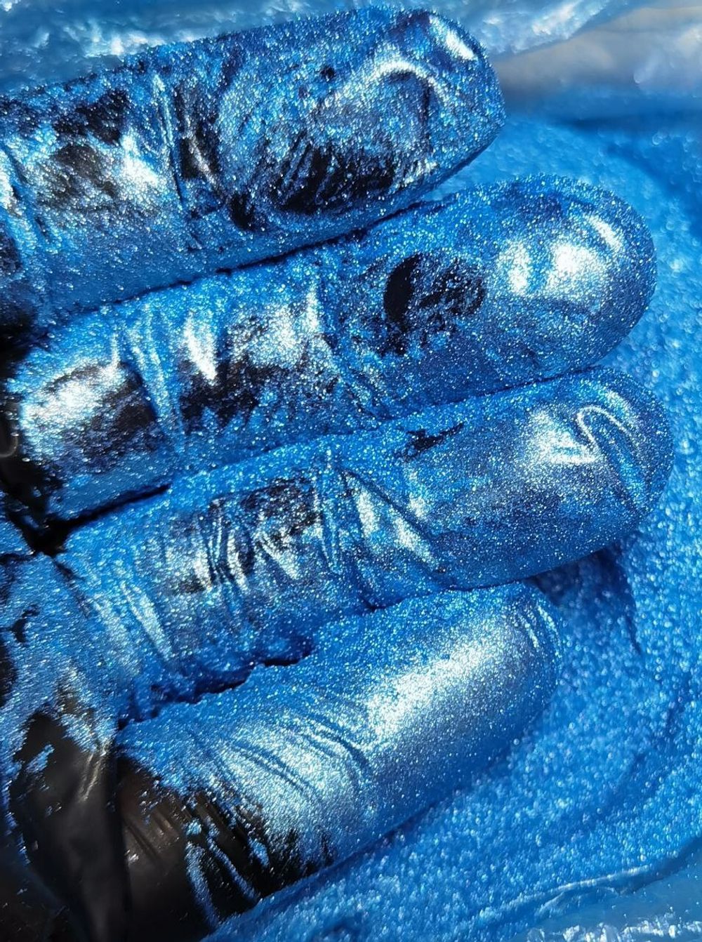 Премиум 8991 Синий мерцающий - перламутровый сухой краситель