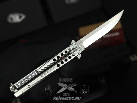 Складной нож STEELCLAW бабочка Секиро-01 c клинком из стали D2, рукоять Stainless Steel