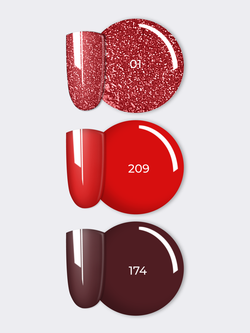 NR Solid Gel Mix Твердые гель-лаки Palette 12 (flash 01, 209, 174), 3х5г