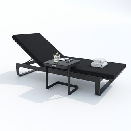 Шезлонг Ideal Patio ЛЕТТО черный - каркас карбон