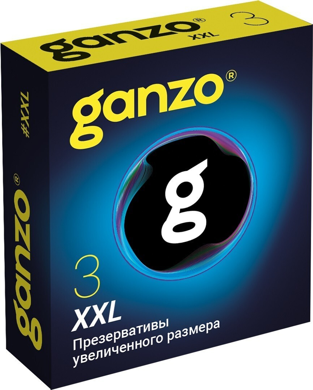 ПРЕЗЕРВАТИВЫ GANZO XXL №3 BLACK EDITION (увеличенного размера)