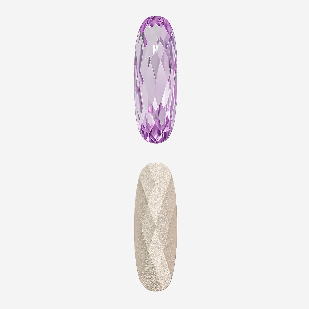 Кристалл Длинный Овал (Long Classical Oval), оттенок "Светло-аметистовый"/"Light Amethyst", 21*7мм